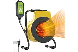Karveden Greenhouse Heater - 1500W Outdoor Heaters for Patio with Digital Thermostat, Overheat Protection & 3S Fast Heating, Electric Space Heater for Patio, Garage, Grow Tent, Greenhouse
