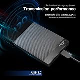 UnionSine External Hard Drive 1TB Ultra Slim USB 3.0 HDD Black view 6