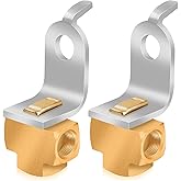 2Pcs 3-Way Brake Line Tee with Mounting Bracket Brass Brake Line Union Fittings 3/16" for 3/8"-24 Threads Maintaining Brake S