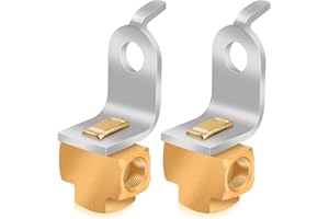 2Pcs 3-Way Brake Line Tee with Mounting Bracket Brass Brake Line Union Fittings 3/16" for 3/8"-24 Threads Maintaining Brake S