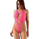 Truhani Hot see through women thong one piece swimsuit Sexy pink bathing suit High cut leg monokini Cute sheer bodysuit
