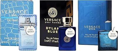 Versace Men's Miniature Perfume Gift Set Trio Eros Dylan Blue Eau Fraiche
