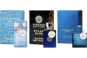 Versace Miniature Variety Trio Collection Perfume Gift Set for Men 0.17 oz/5 ml Splashes 1