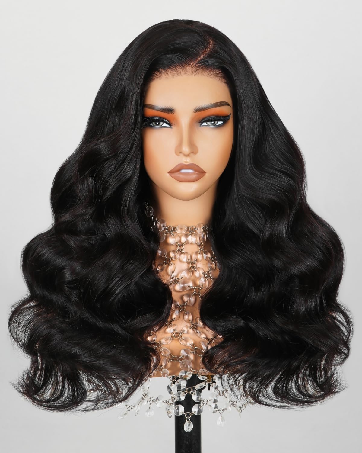 MEGALOOK Salon-Quality Ready to Go Glueless Wigs Human Hair Pre Plucked 5×6 Pre Cut HD Lace Front Wigs 220% Density Loose Body WaveHuman Hair Wig Real Bleached Tiny Knots 20 Inch