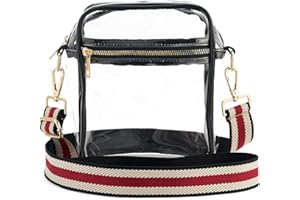 WEIMZC Clear Crossbody Bag Stadium Approved,Adjustable Shoulder Strap Clear Crossbody Purse for Concerts,Sports Events