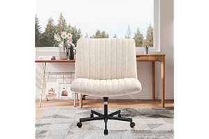 Cadeira de Escritório Python Fly Leisure, Assento Extra Grande e Largo em Tecido (Bege)