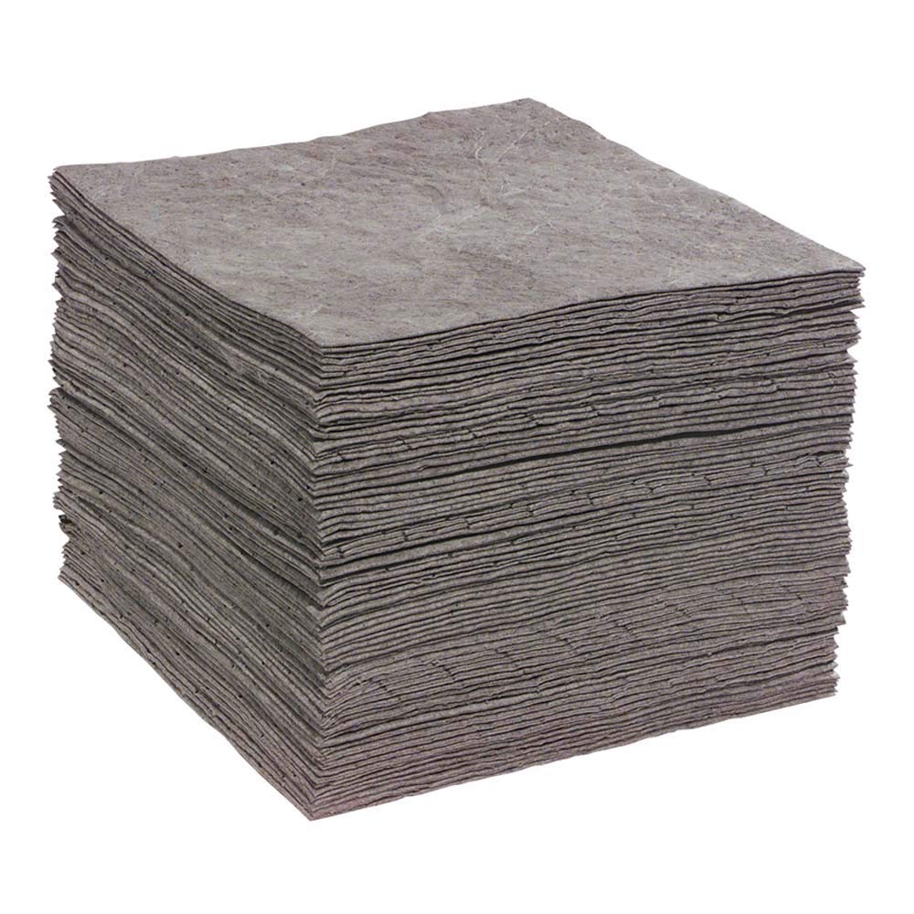 SpillTech Universal Defender Absorbent Mat Pad, Heavyweight, Polypropylene, 19” x 15” (L x W), Gray, Pack of 100 (GPB100H): Industrial & Scientific