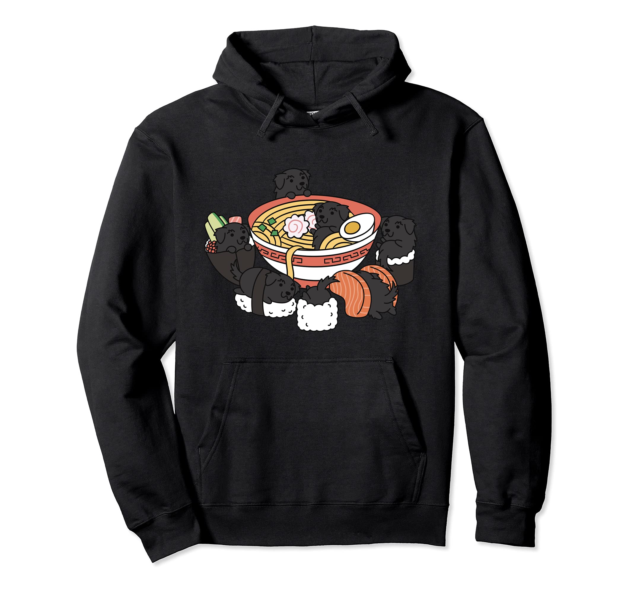 Ramen Sushi Newfoundland Dog Pullover Hoodie