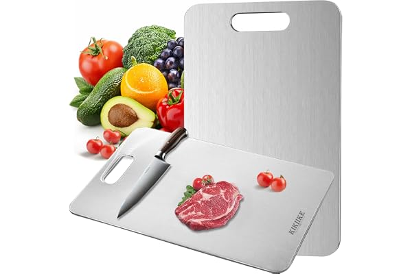 Titanium Cutting Board 2026 New Upgrade 100% Pure Titanium Cutting Boards for Kitchen - Double-Sided Food-Grade titanware Cut