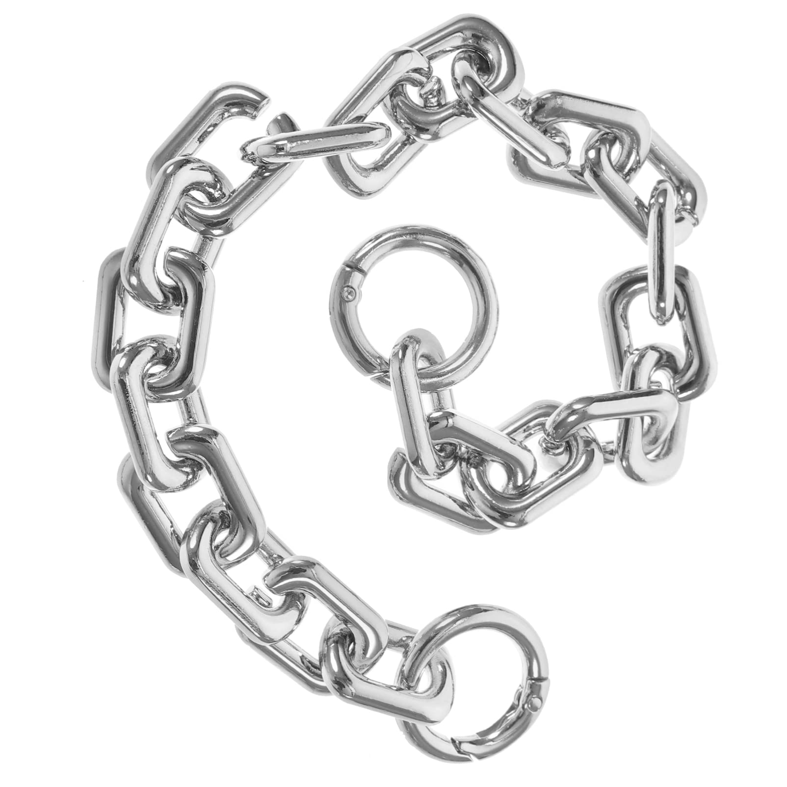 SOIMISS Silver Bag Chain Chunky Bag Strap Short Bag Purse Strap Handle with Lobster DIY Handbag Chain Strap