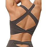 BERLOOK Sports Bras for Women Yoga Bra Padded Fitness Workout Tank Tops Crisscross Back Padded Strappy Crop Top