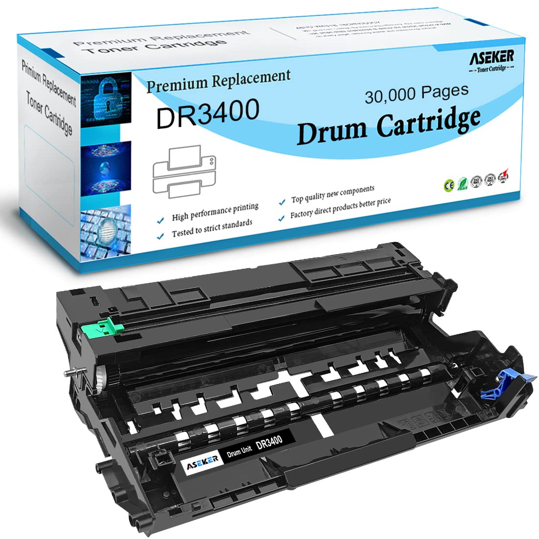 Compatible DR-3400 DR3400 Drum Unit 30000 Pages for Brother DCP-L5500 DCP-L6600 HL-L5000 HL-L5100 HL-L5200 HL-L6250 HL-L6300 HL-L6400 MFC-L5700 MFC-L5750 MFC-L6800 MFC-L6900 Printers