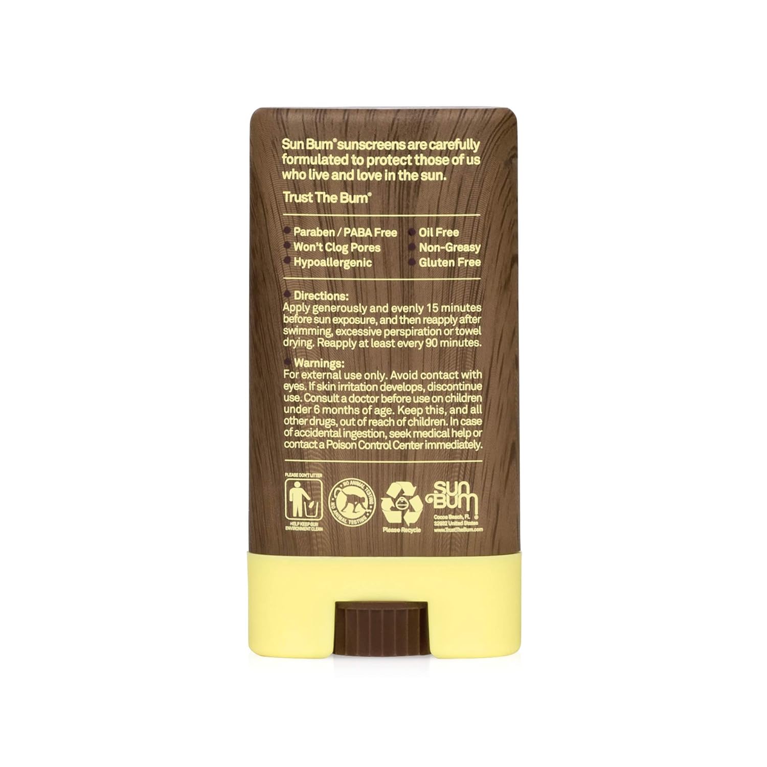 Sun Bum Original Sunscreen Face Stick, Broad Spectrum SPF 30, .45 Oz: Beauty