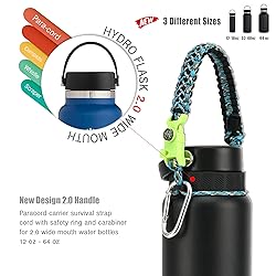 QeeCord Paracord Handle Compatible with Hydro Flask