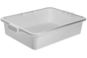 Carlisle FoodService Products N4401002 Comfort Curve™ Ergonomic Wash Basin Tote Box, 5" Deep, White (Pack of 12)