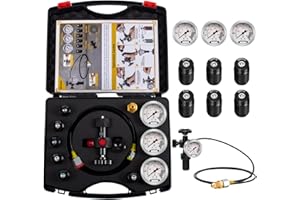 GRYVOZE Hydraulic Nitrogen Accumulator Charging Kit with 3 Gauges & 7 Adapters (M28*1.5, UNF 5/8, UNF 1/2 etc), G5/8 to CGA58