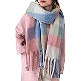 Wander Agio Winter Women Warm Scarf Long Shawl Large Scarves Cold Weather Thick Blanket Scarfs Colorful Plaid