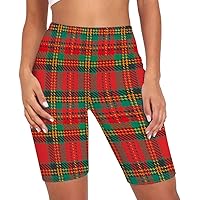 Hopgo Biker Shorts for Women High Waist Print 7" Yoga Shorts Workout Cycling Compression Comfy Pants Tights