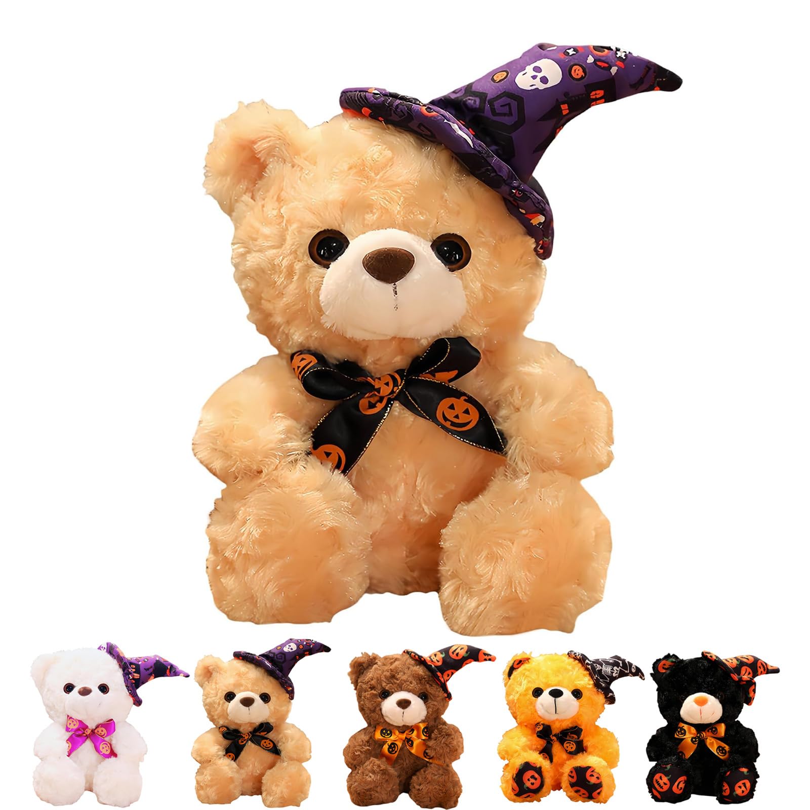yayafunfun 1Pc Cute Halloween Teddy Bear Doll Plush Soft Toys for Kids, 23cm Cuddly Toys for Home Decor - Khaki
