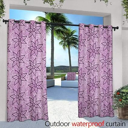 Amazon Com Purple Curtains For Living Room Macro Flowers Design