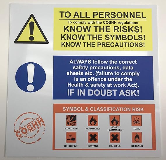 TO ALL PERSONNEL. To comply with COSHH regulations. KNOW THE RISKS ...