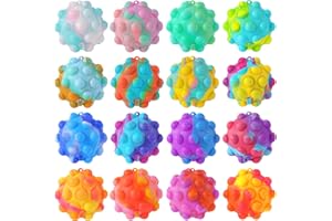GENUVI Inflatable Pop Fidget Toys Its Ball Toy 16 PCS 3D Squeeze Toys Stress Balls Bulk Party Favors for Kids It Pop Fidgets Pack Autism Sensory ADHD Toys Toddler Easter Basket Stuffers