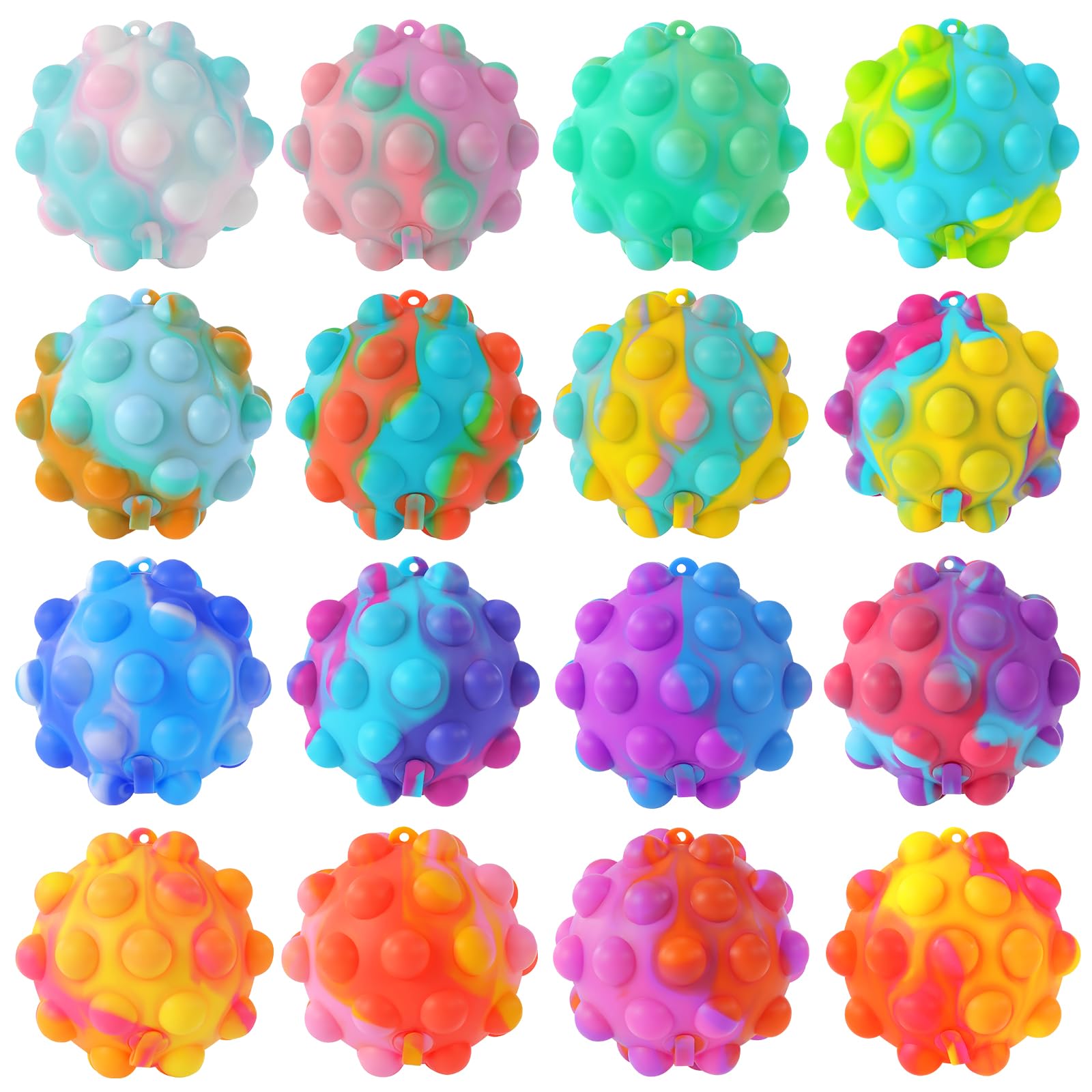 Photo 1 of Inflatable Pop Fidget Toys Bulk Its Ball Toy 16 PCS 3D Squeeze Toys Stress Balls Christmas Stocking Stuffers for Kids Party Favors Goodie Bag Stuffers It Pop Fidgets Pack Autism Sensory ADHD Toy Gifts
