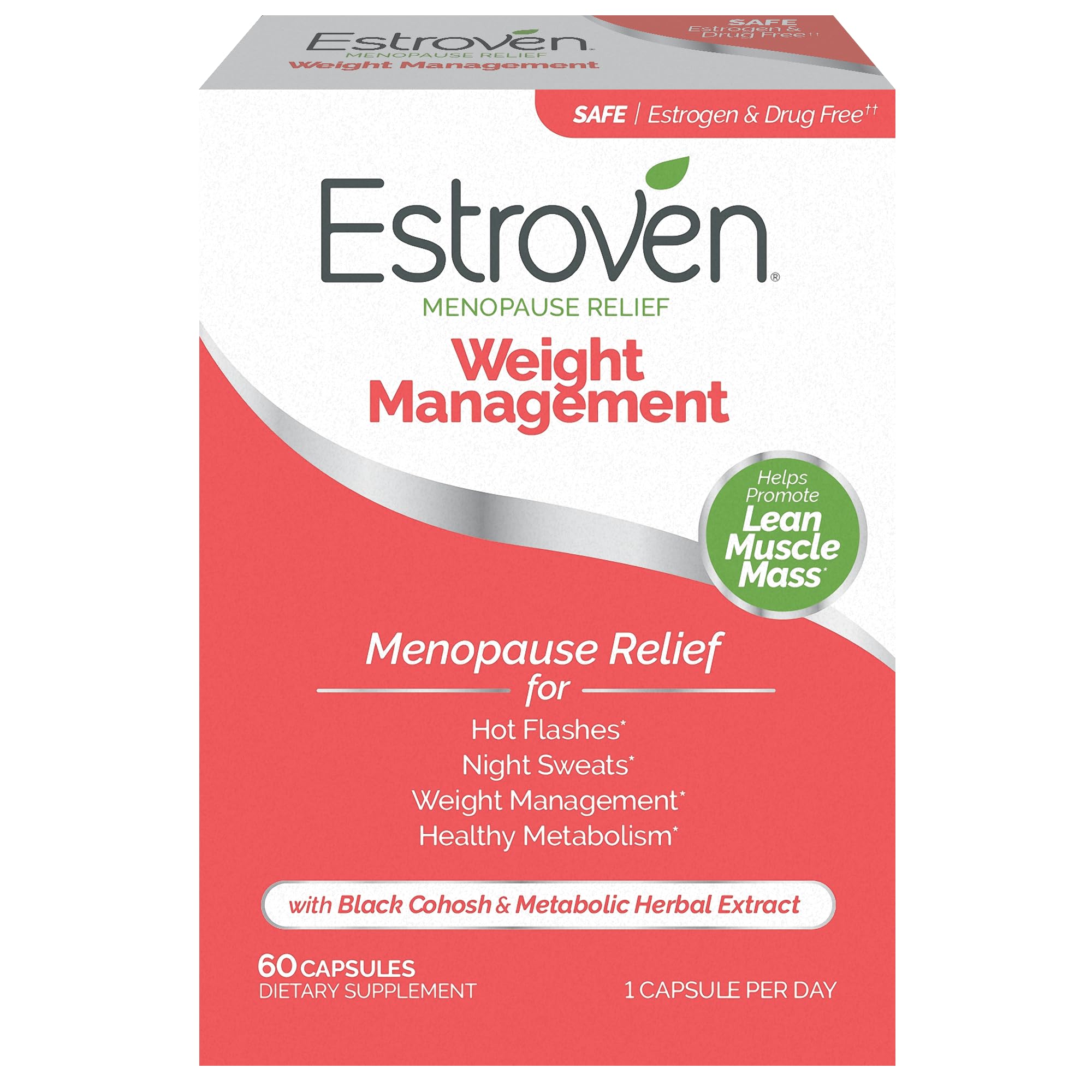 Photo 1 of **MINOR DAMAGE TO BOX ** Estroven Weight Management for Menopause Relief - 60 Ct. - Clinically Proven Ingredients Help Manage Weight, Provide Night Sweats & Hot Flash Relief - Drug-Free & Gluten-Free