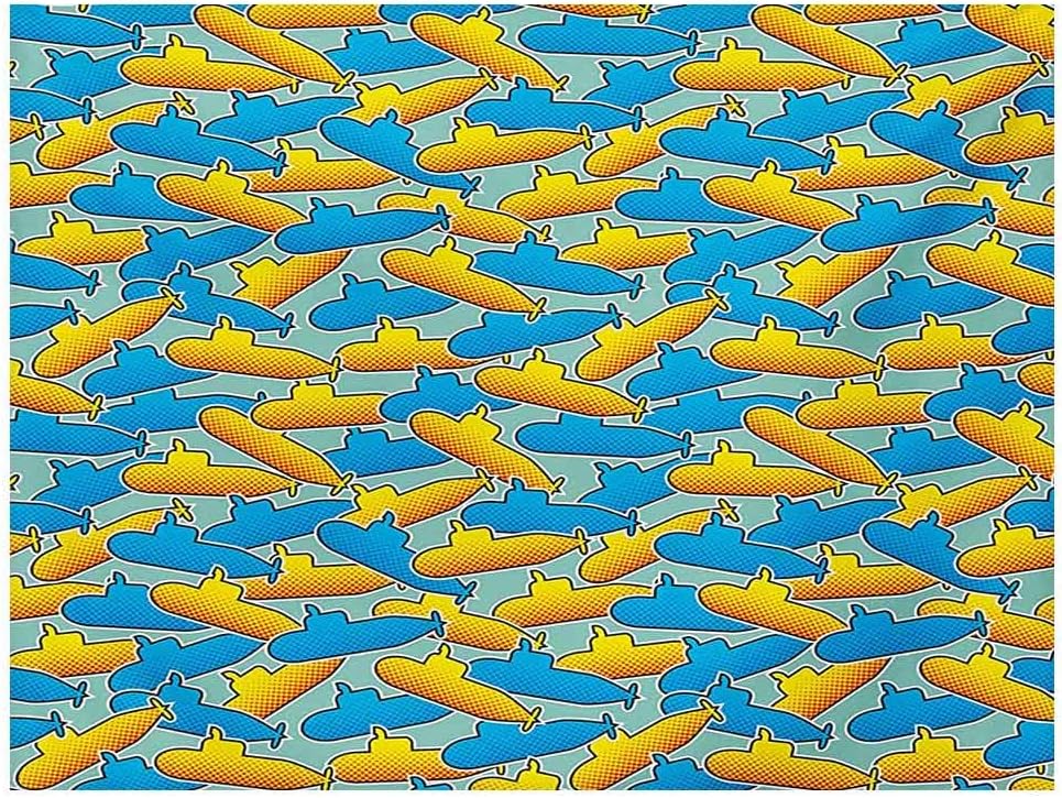 Yellow Submarine Fish Tank Decor Pop Art Style Retro