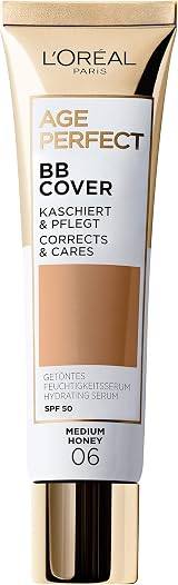 L'Oreal Paris Age Perfect BB Cream 06 Medium Honey SPF 50 Hydrating Serum