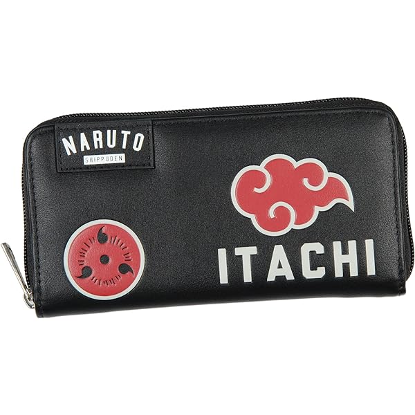 Naruto Akatsuki Sasuke Red Cloud Anti Leaf Faux Saffiano