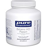 Pure Encapsulations Betaine HCl Pepsin - Digestive Enzymes Supplement for Digestion Aid & Support, Stomach Acid & Nutrient Absorption* - with Betaine HCl Pepsin - 250 Capsules