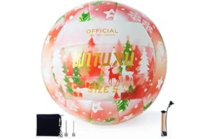 WITUXU Official Size 5 Volleyball, Soft Touch Waterproof PU Leather Cover & Reinforced Rubber Bladder - for Indoor, Outdoor, Pool, Beach - Includes Air Pump & Inflation Needle