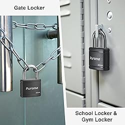 Puroma 2 Pack Keyed Padlock with 3 Keys Alike, 1.1