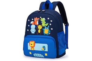 willikiva Cute Zoo Little 3d Backpack Kids Backpack for Boys and Girls Toddler Backpack Waterproof Preschool(Blue)
