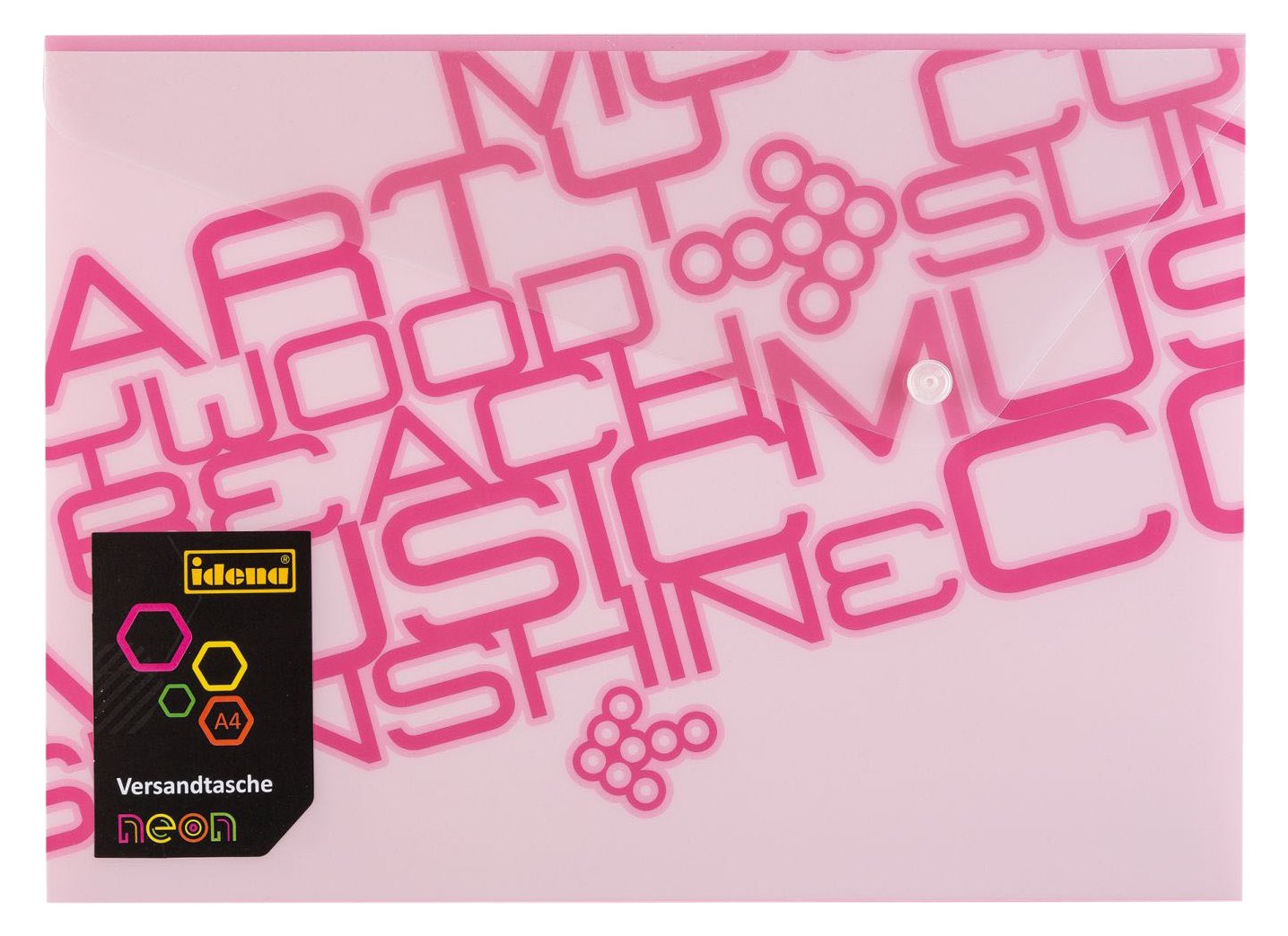 IDENA 13865 Envelope Polypropylene, C4, Neon Pink