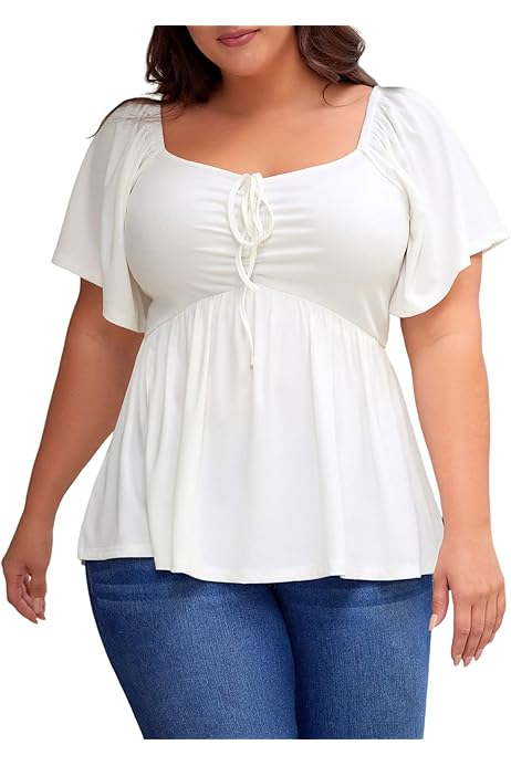 plus size peasant tops amazon
