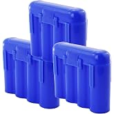 Powertron Batteries 3 Pack AA AAA CR123A Blue Battery Holder Storage Cases