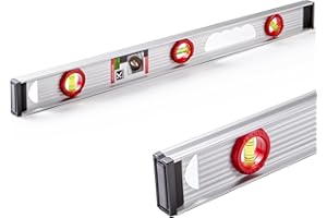 Kapro - 130 Project I-Beam Level - Features V-Groove, Horizontal, Vertical + 45° Vials - Aluminum Frame + Handle + ABS End Caps - 48 Inch, Silver Metallic