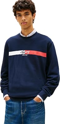 Herren Sweatshirt Sign Stripe Regular Fit, Blau (Dark Night Navy), XXL