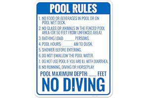 Florida Pool Rules No Diving Sign, Complies with State of Florida Pool Safety Code, 24x30 Inches, Rust Free .063 Aluminum, Fade Resistant, Made in USA by Sigo Signs