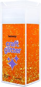 Hemway Fluorescent Orange Glitter Shaker Extra Chunky 130g Craft Resin