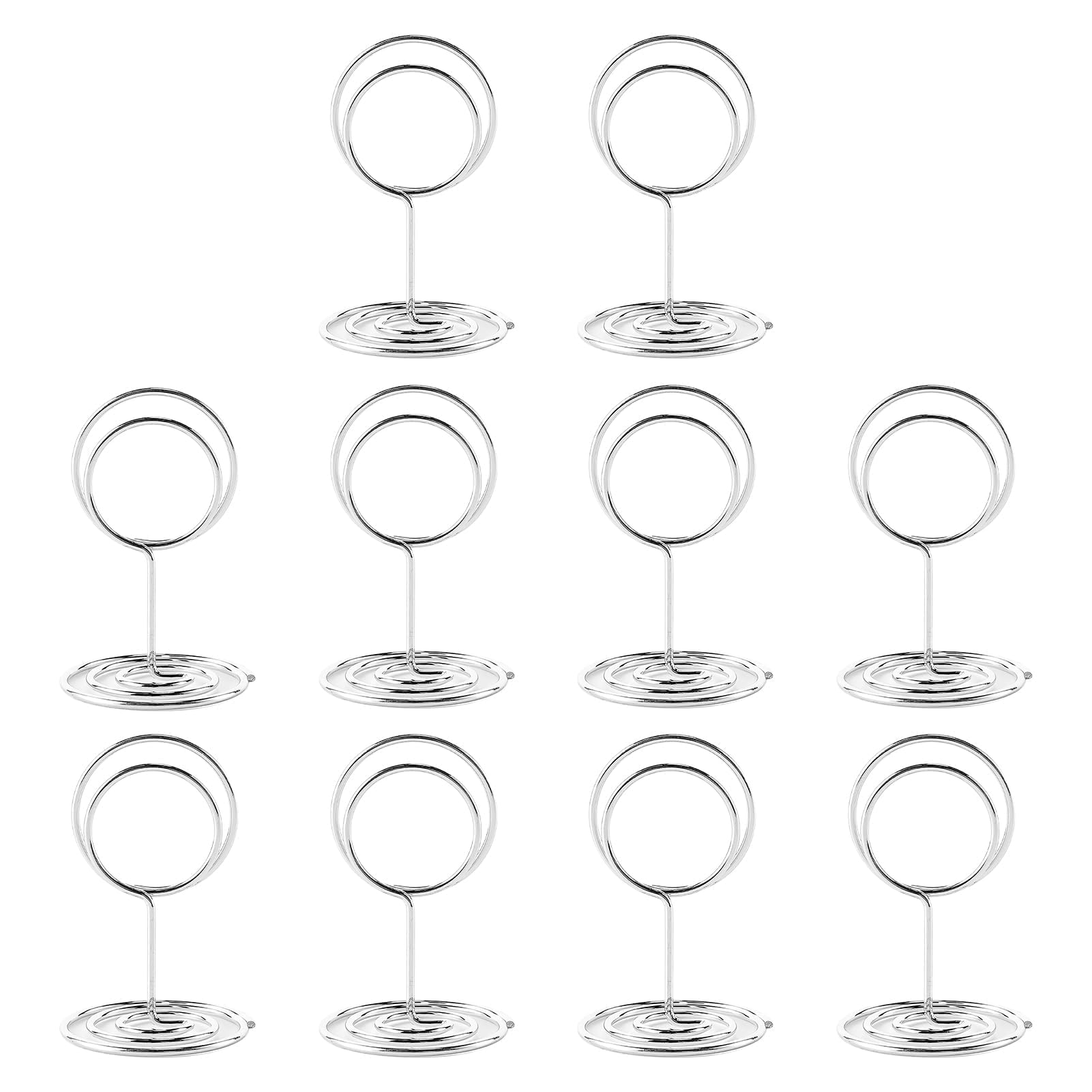 10Pcs Table Number Holders Silver Place Card Holders Wire Picture Stands Menu Clips Short Place Card Holder for Wedding Party Graduation Reception Restaurant Office Home Centerpiece Decorations
