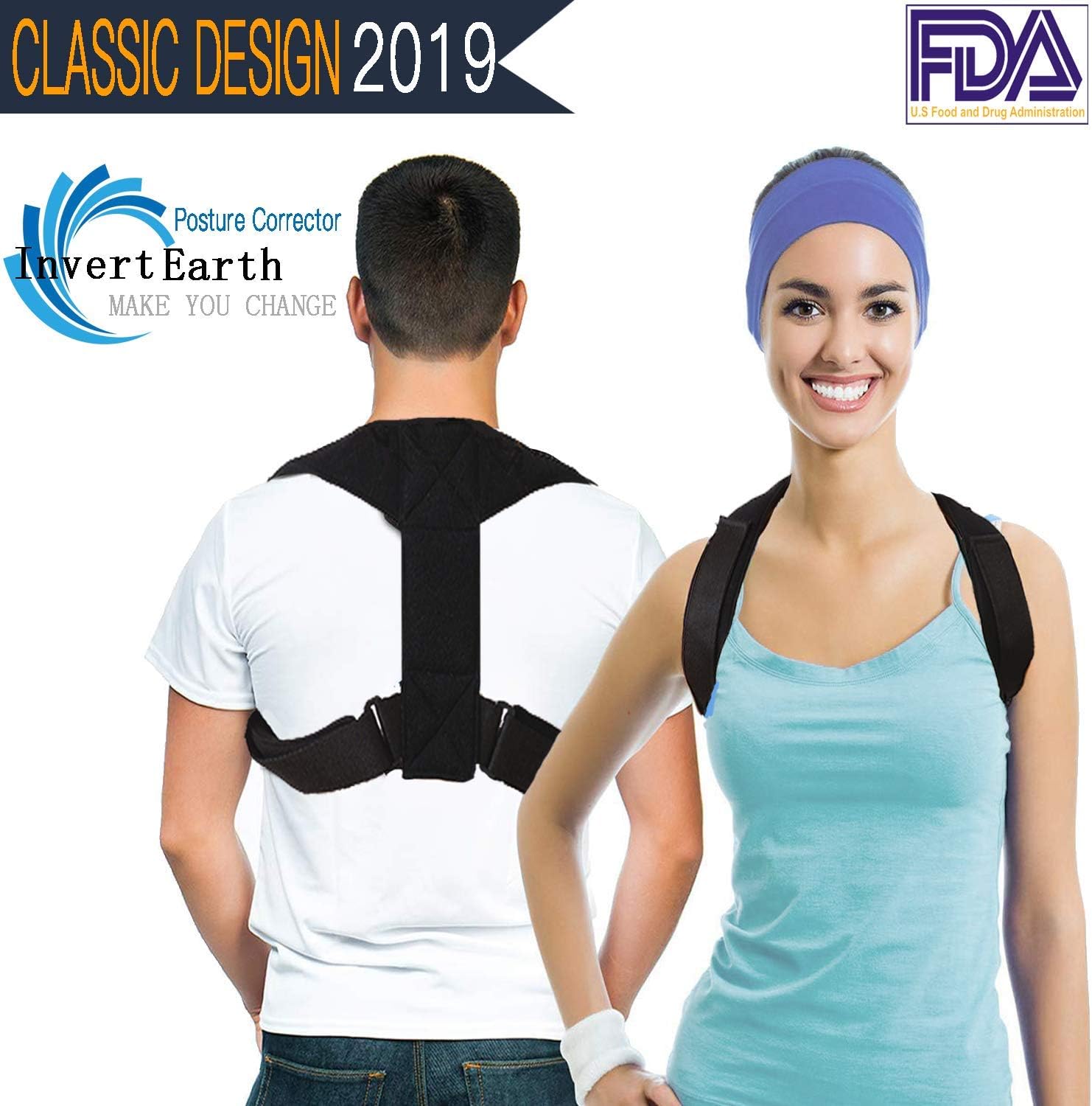 Posture Corrector for Women Men - Posture Brace - Adjustable Back Straightener - Discreet Back Brace for Upper Back Pain Relief - Comfortable Posture Trainer
