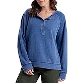 UNIONBAY womens Elena Mineral Wash Henley Light Weight Sweatshirt