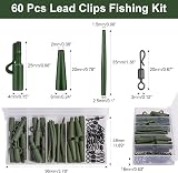 Realure 60 Pcs Lead Clips Carp Fishing Accessories Action Pack Green view 2