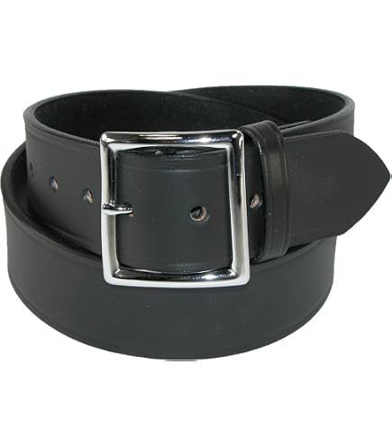 Amazon.com : Aker Leather B08 Garrison Belt, Black Basketweave Leather  Tactical Duty Belt 1.5 Inch Wide with Removable Chrome Center Bar Buckle,  Size 28 for Law Enforcement Uniform or Everyday Wear, Made