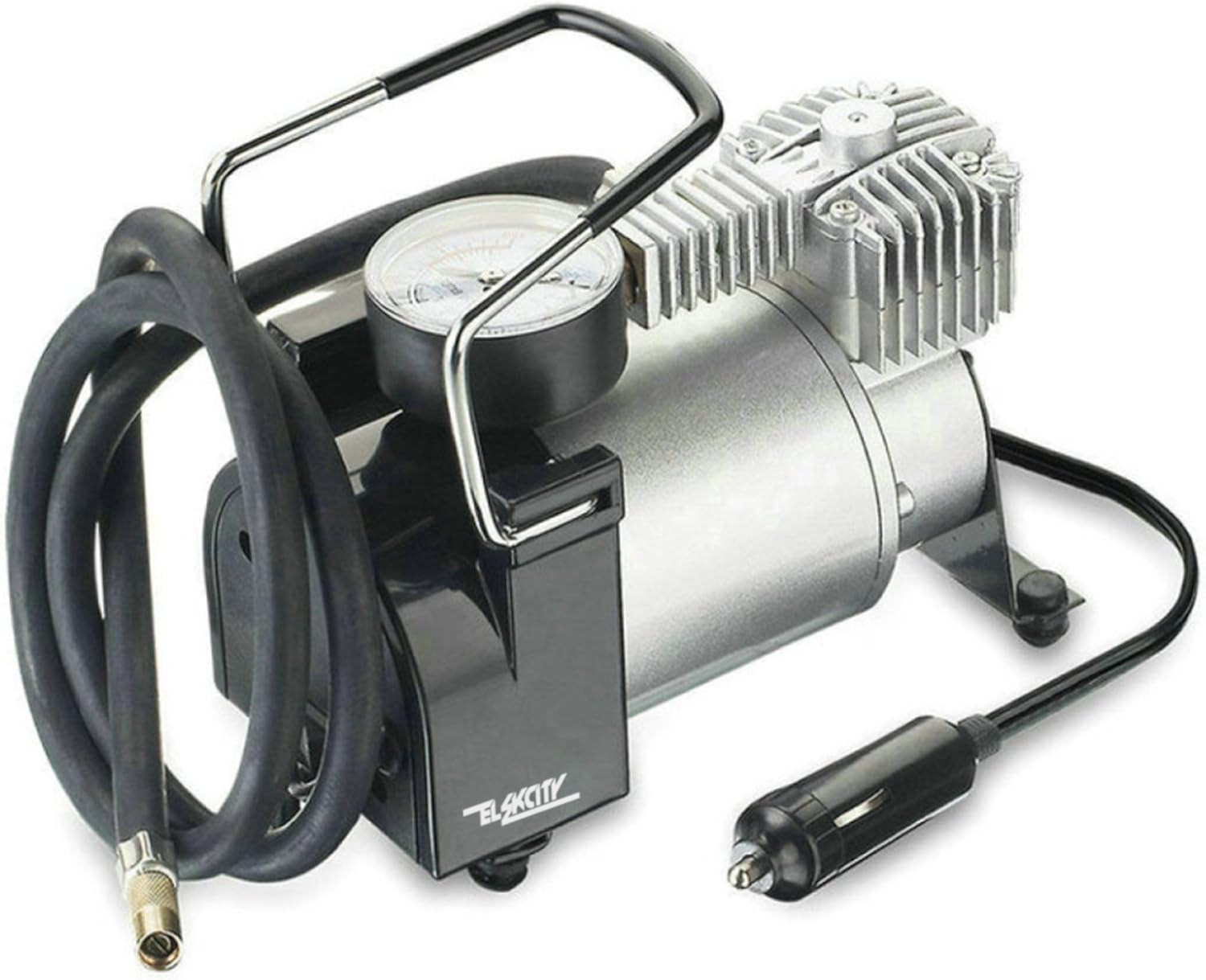 Amazon Elekcity エレクシティ 電動エアーコンプレッサー Eayv Bk 車 自転車 ボール 空気入れ 電動空気入れ 自動車 空気 電動コンプレッサー 2か月の製品保証 Dc12v専用 エアバルブ 車 バイク