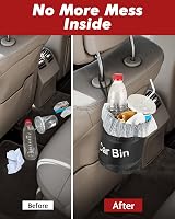 Zacro Car Bin with 5 Garbage Bags Foldable Water Resistant Auto Trash Bag view 5