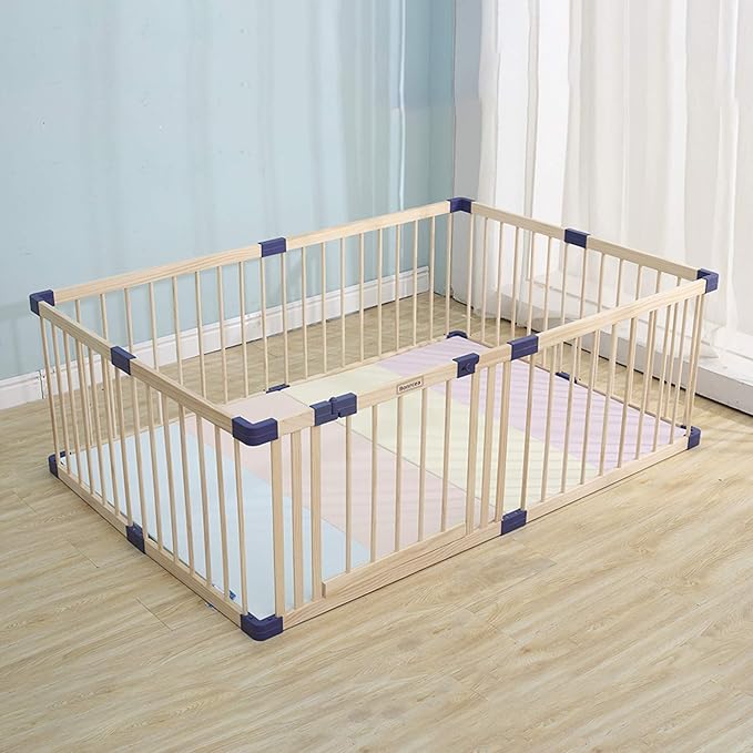 wooden playpen with base